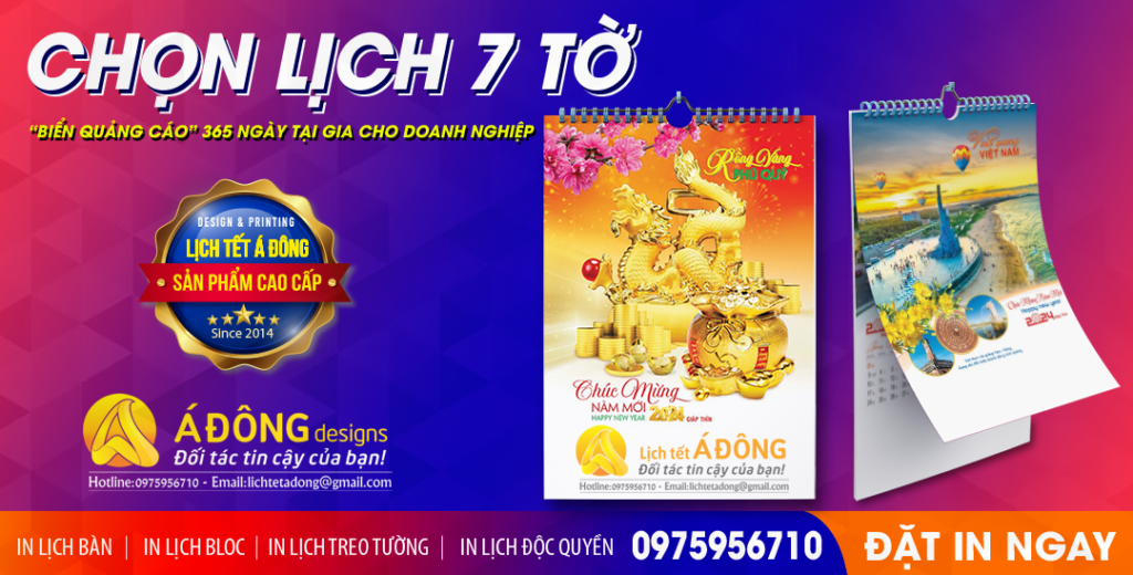 LỊCH TREO TƯỜNG 7 TỜ
